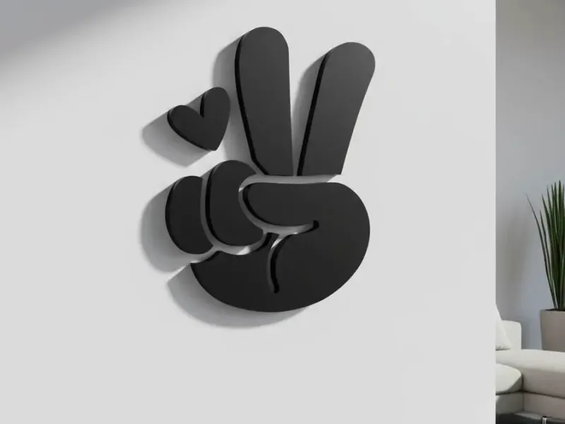Peace Sign – Hand Heart Silhouette