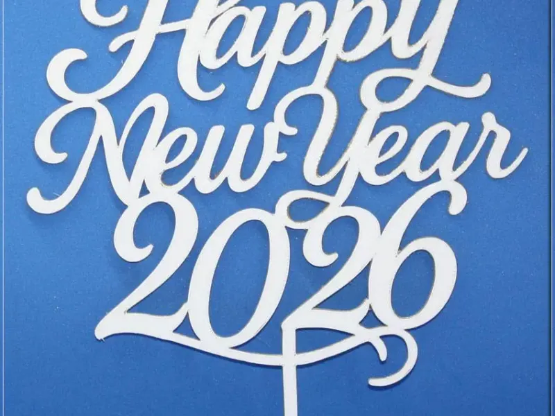 Happy New Year 2026 Cake Topper