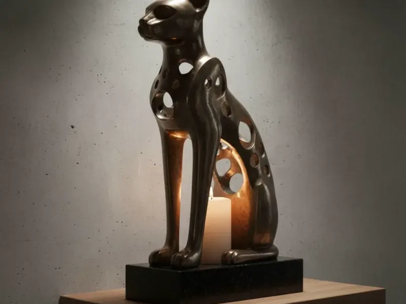 Ancient Bastet Silhouette Candle Holder