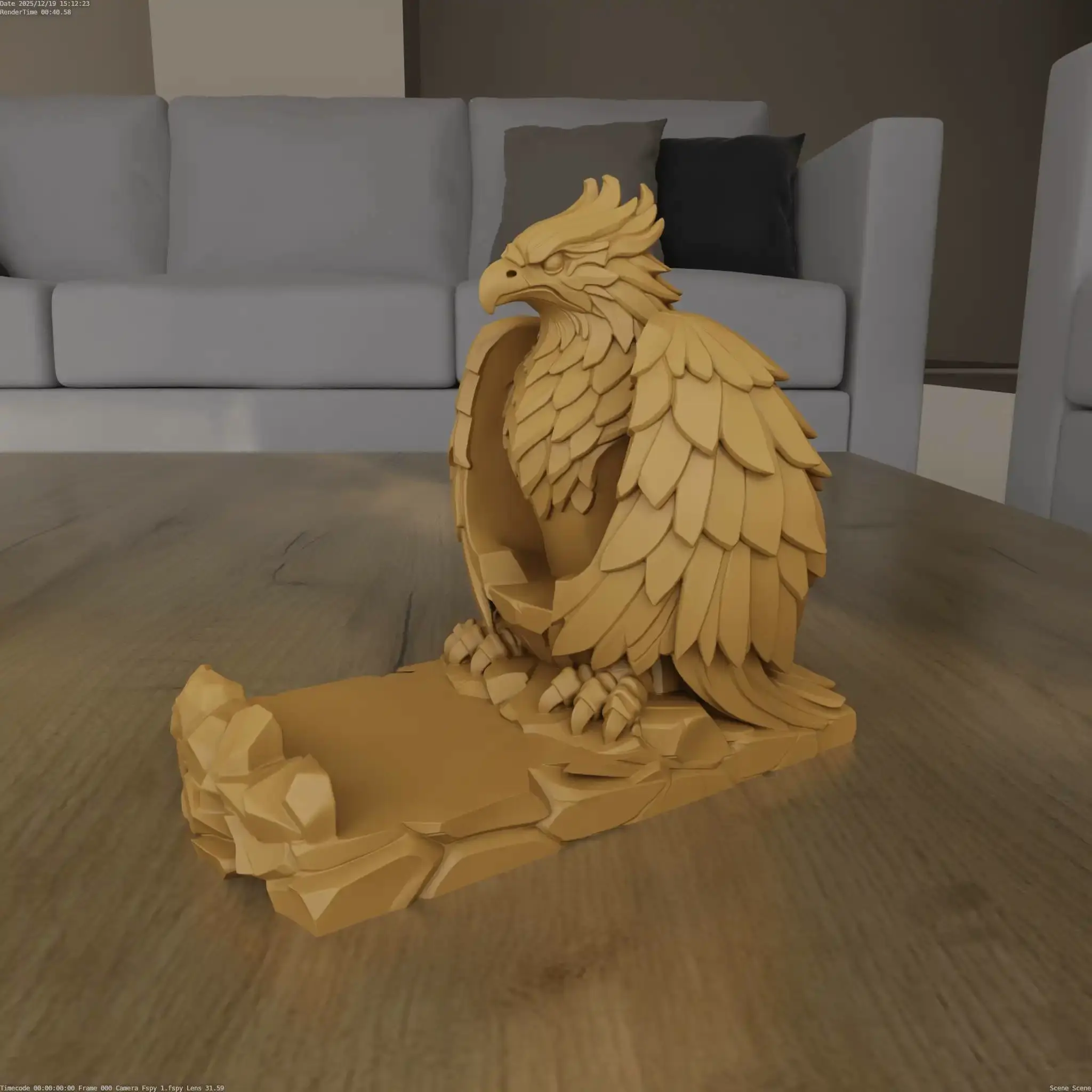 Elegant Phoenix Phone Stand 3D Printable STL Model