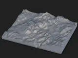 Mountain Terrain Relief Tile – Topographic Landscape STL-1