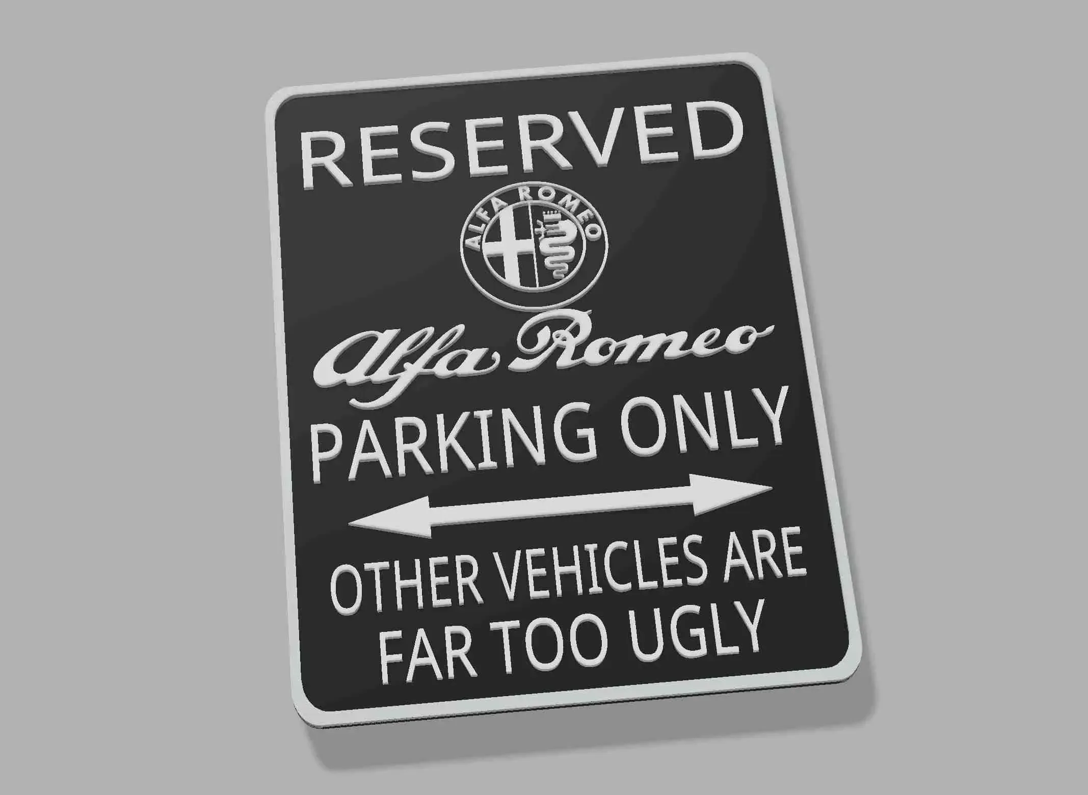 Alfa Romeo Giulia Stelvio Garage Workshop Parking Sign #1