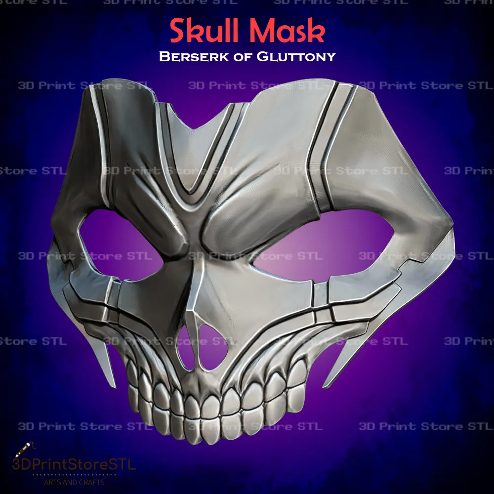 Kafatası Maskesi Cosplay Berserk of Gluttony - STL Dosyası