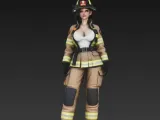 sexy woman in firefighter uniform 3-4