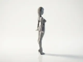 Female Robot Figurine Sci-Fi Character 3D Printable