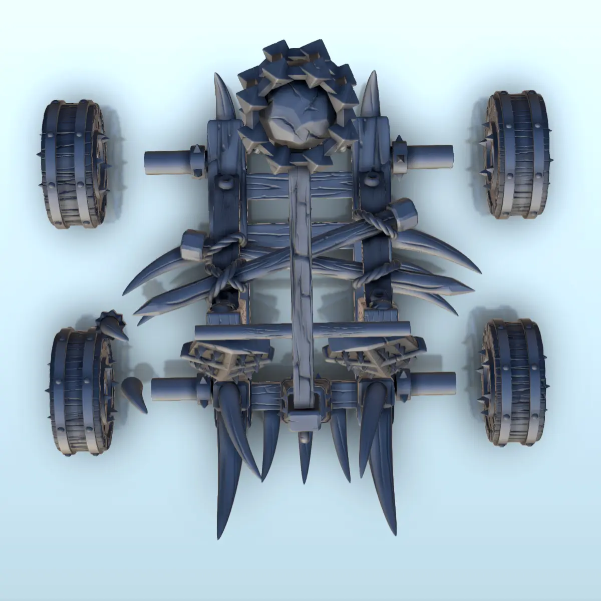 Catapulta del caos fantasy con scudi chiodati (2) - miniature