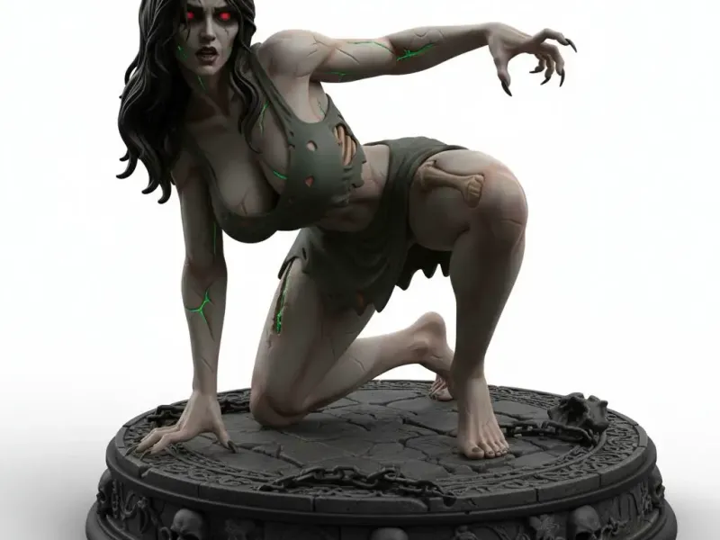 Zombie Girl Attack Mode Figurine