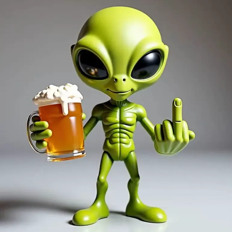 Rebel alien with beer