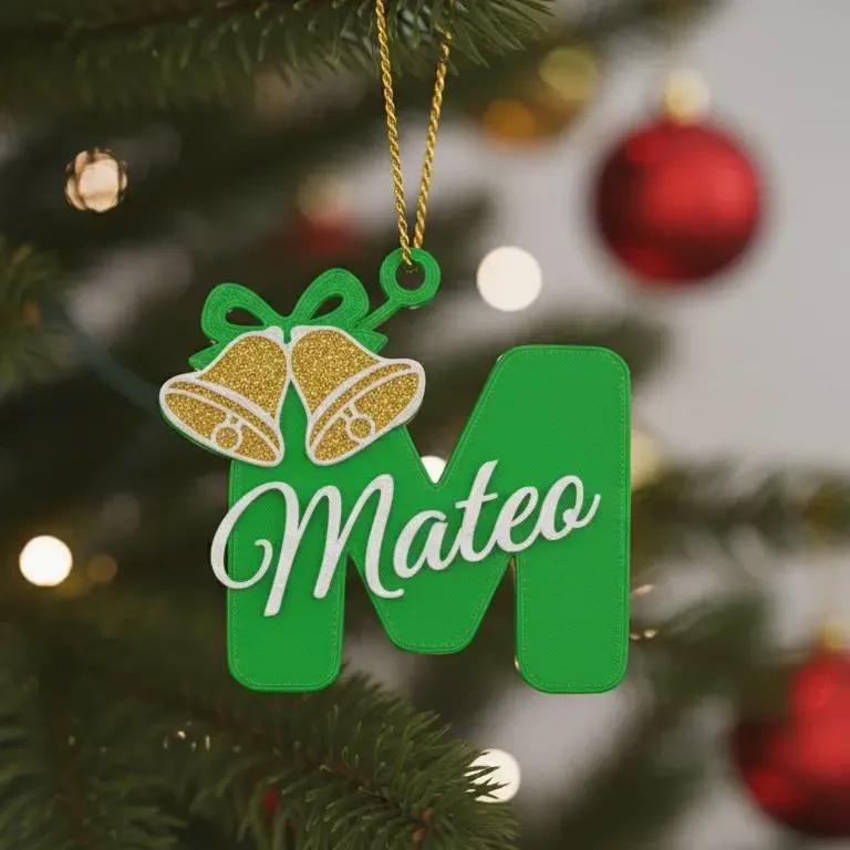christmas ornament letter M