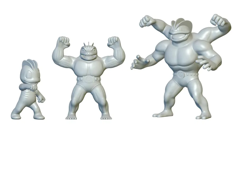 Pokemon Machop &amp; Machoke &amp; Machamp - Impression 3D !