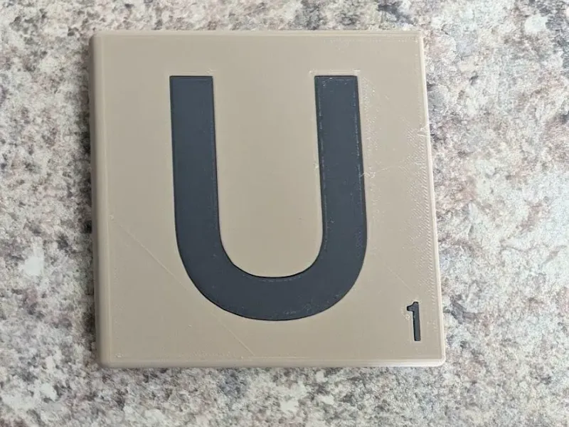 Letter U Scrabble Tile