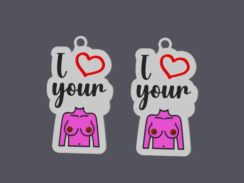 I Love Your Boobs - Earring & Pendant v3