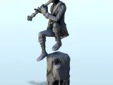 Alien flute player on stone (18) (+ pre-supported version &-1