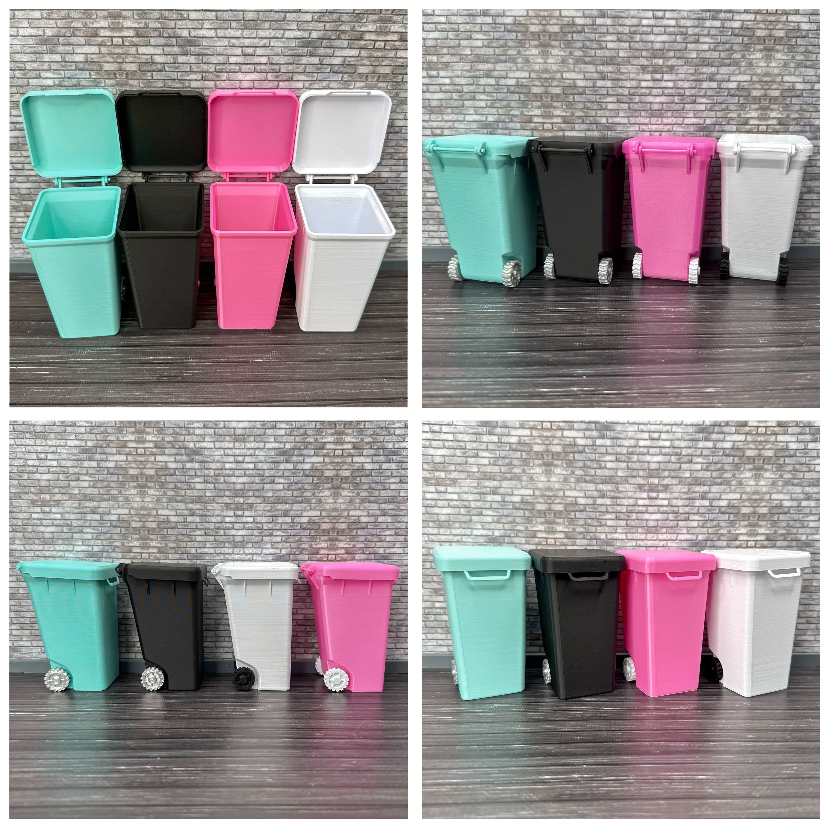 1:12 Scale Miniature Street Trash Bin