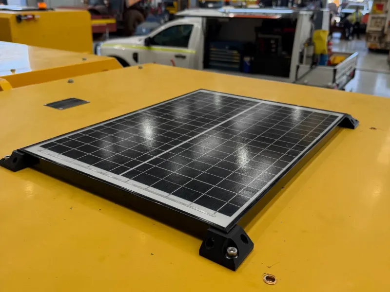 Solar panel corner mounts.