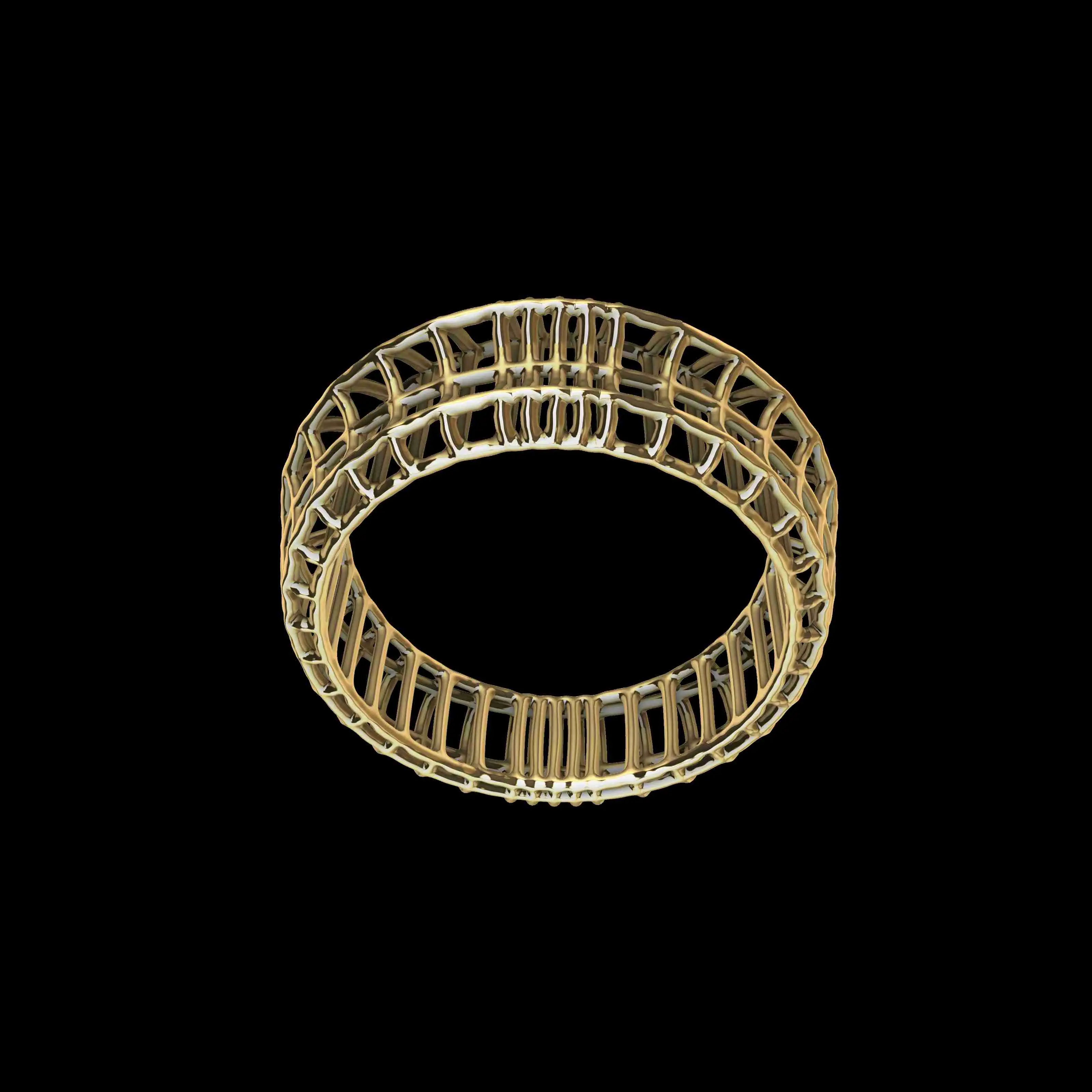 Art Deco Jali Ring 3d Model