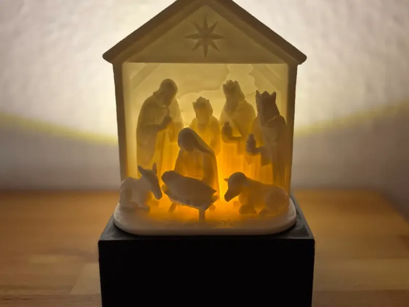 Crèche de Noël avec socle LED