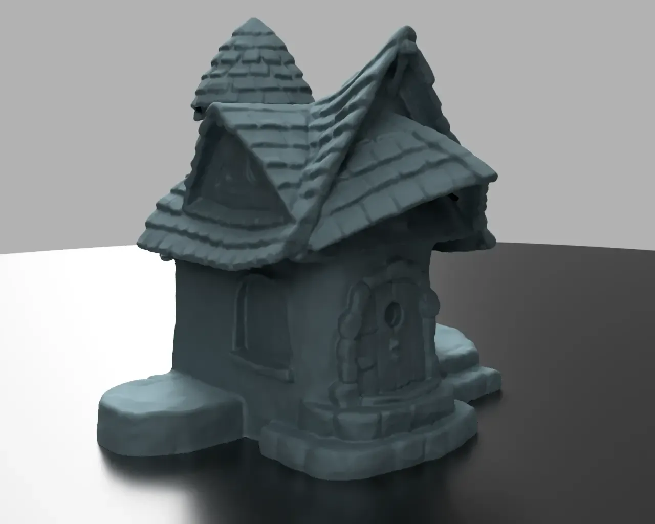 Scan of a house modeled in clay