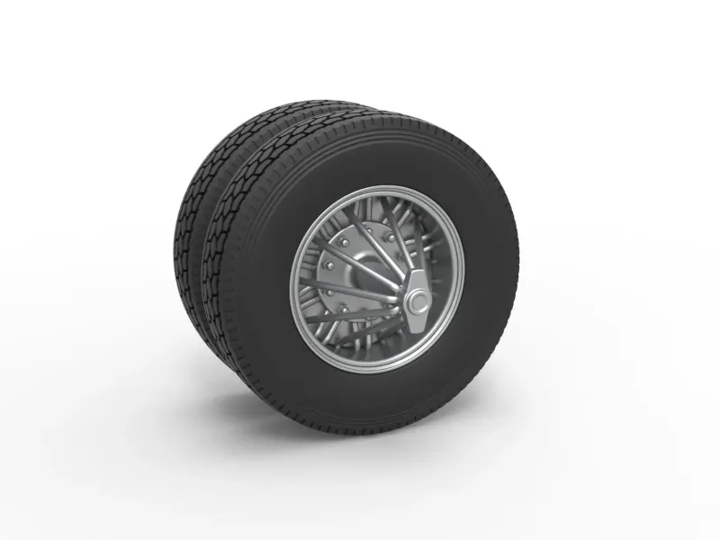 Rear custom Slab wheel of semi truck Scale 1:25