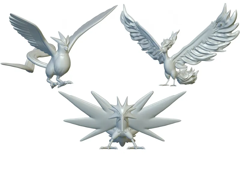 Pokemon Articuno &amp; Zapdos &amp; Moltres - 3D Printing!