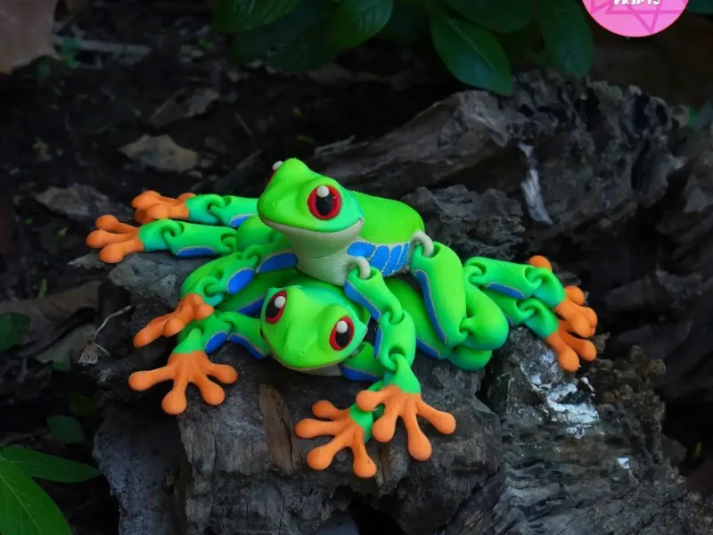 Print In Place Cute Flexi Red-Eyed Tree Frog