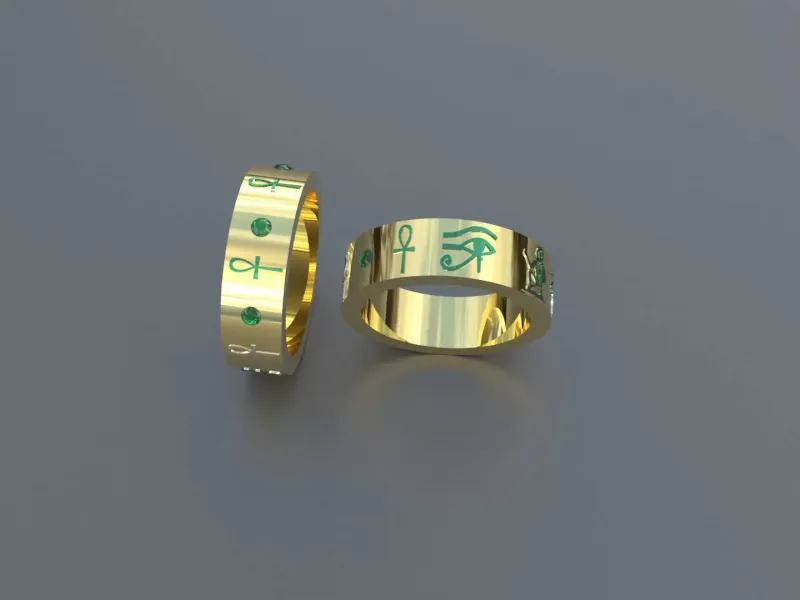 Ankh & eyes ring new version: details more visible X4 RINGS