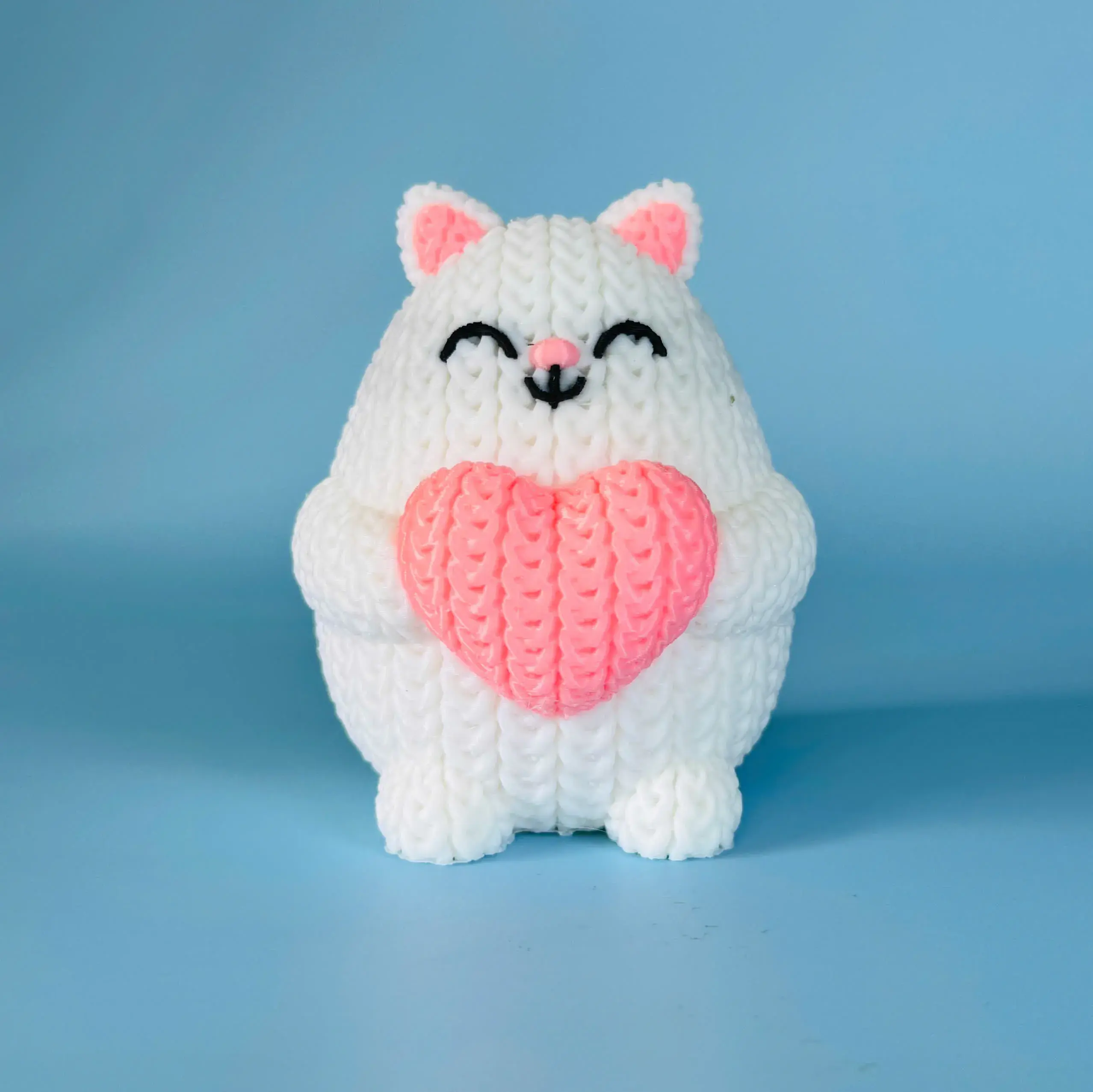 Valentine Cat Crochet - Knitted - Multicolor 3D Printing