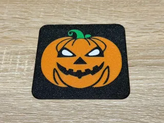 Square coaster halloween pumpkin 1