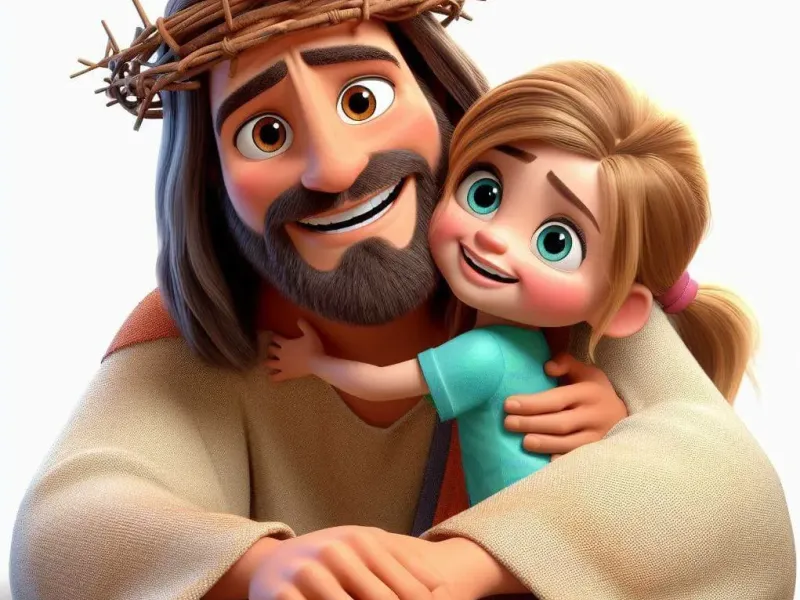 jesus hugging child