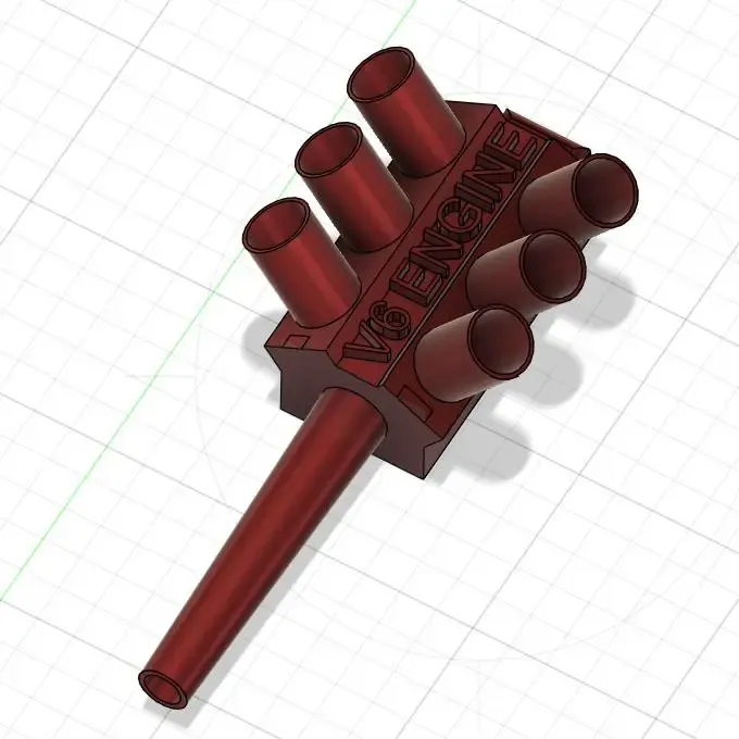 V6 engine keychain for smoking 6 cigarettes at once.