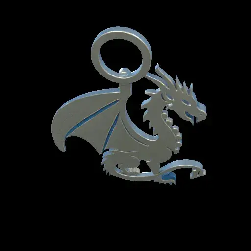 3D Printer Files | 3MF File | Minimalist Dragon Keychain | Creality Cloud