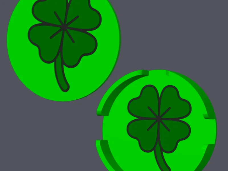 Four Clover - Round Coaster with holder