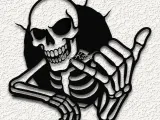 skeleton skull hang loose WALL ART HOME DECOR-0