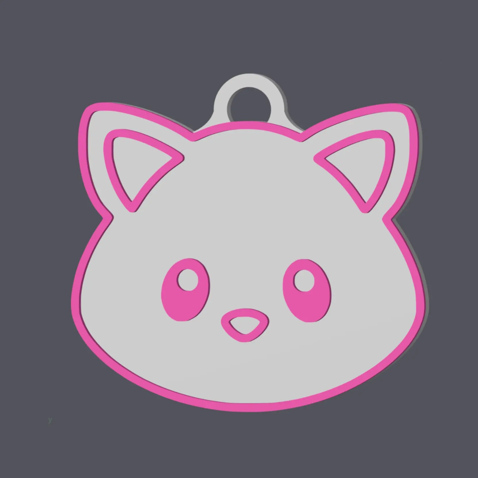 Kitten / Cat Head - Farm Animals - Keychain v1