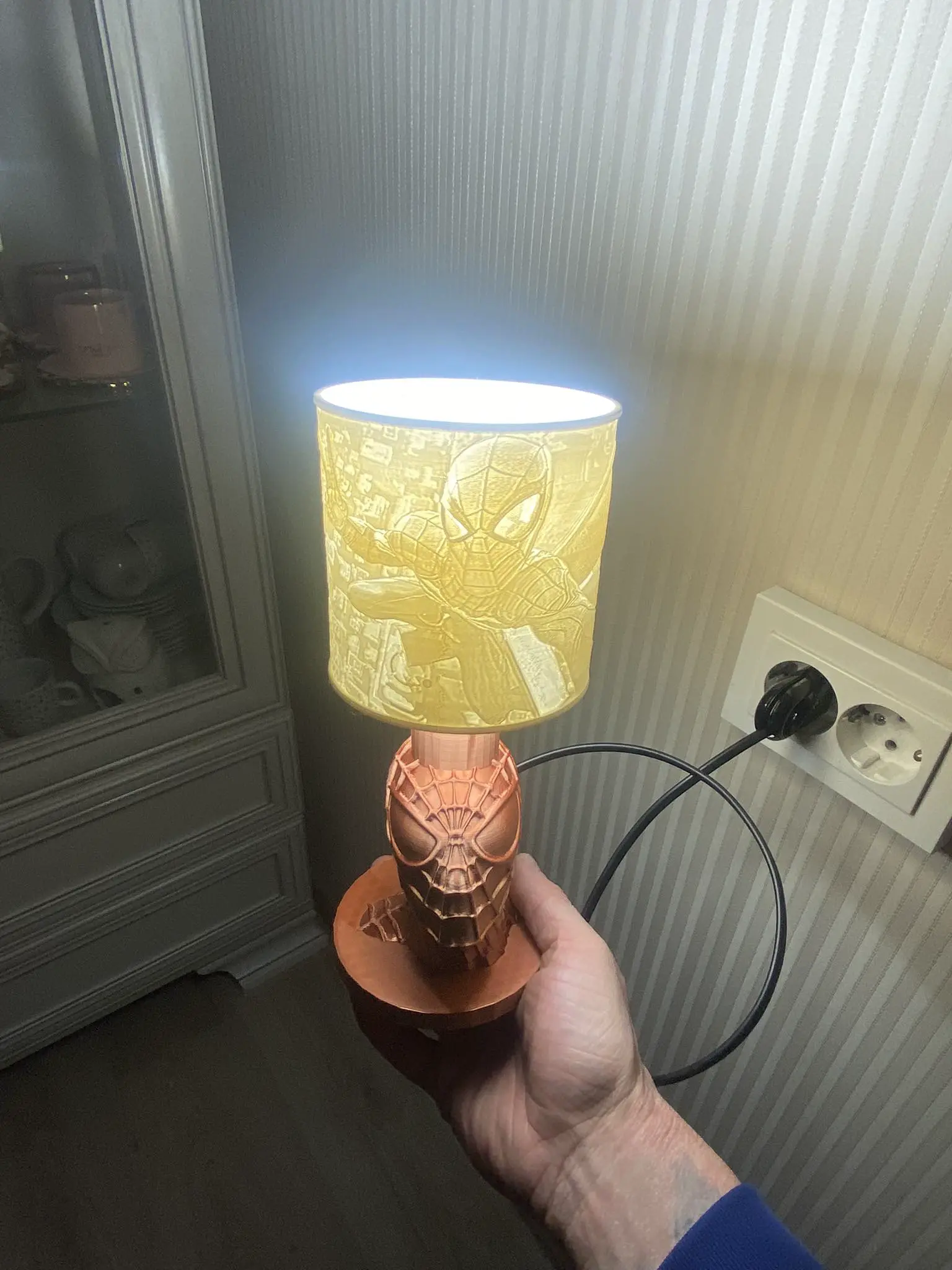 Spider man lamp lithophane base
