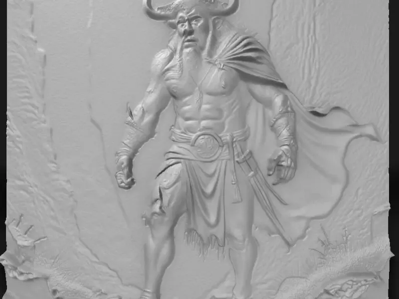 minotaur with cape, blown by the wind