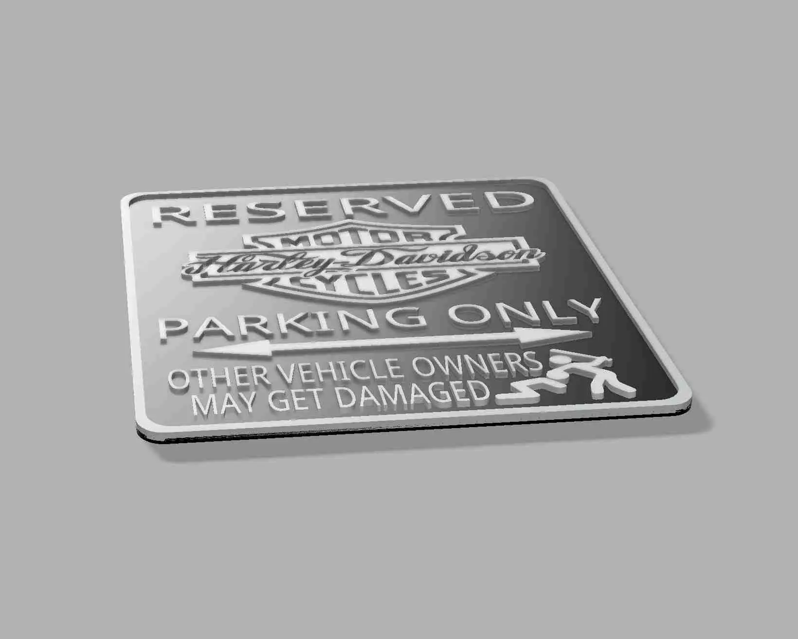 Harley Davidson Motorcycles HOG Workshop Garage Parking Sign