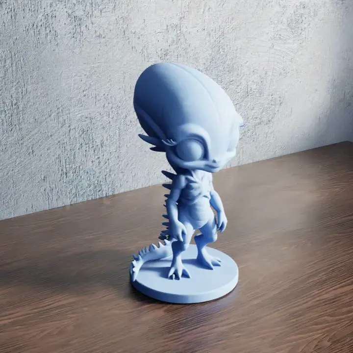 Blue Alien Chibi – Stylized Extra-Terrestrial
