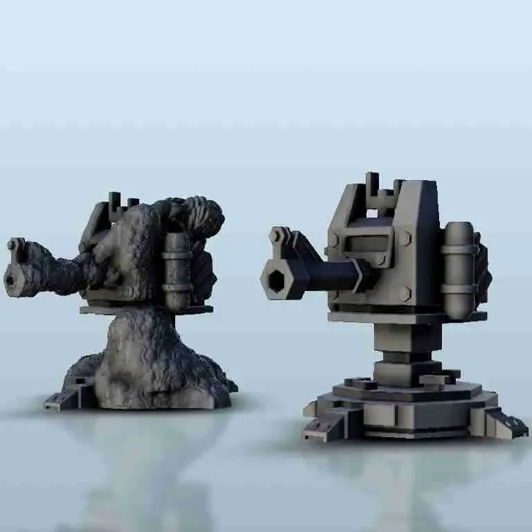 Explosive canon turret (+ destroyed version) - miniatures wa
