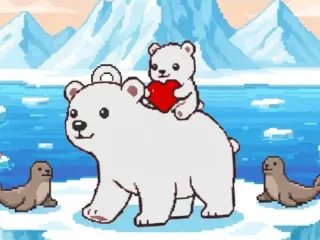 Polar bear and son: Fathers day keychain