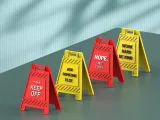 Funny Office Desk Signs, 3D Mini Floor Sign Set, 4 pcs.-1