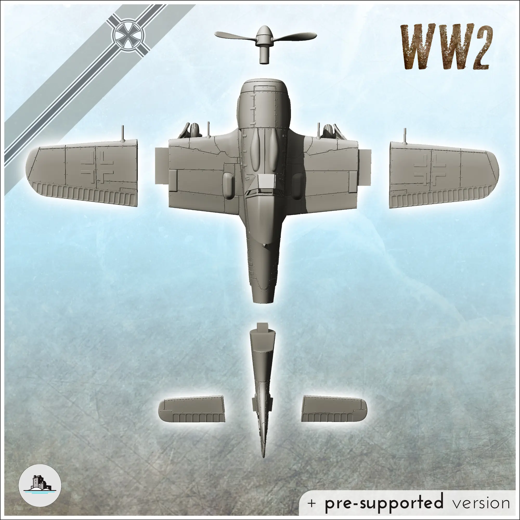 Focke-Wulf Fw 190 - WW2 Terrain plane aircraft diaroma