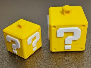 Super Mario Question Mark Block Keyring, two sizes