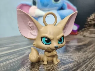 Sly Fox Keychain – Cute Smirking Fox 3D Printed Keychain