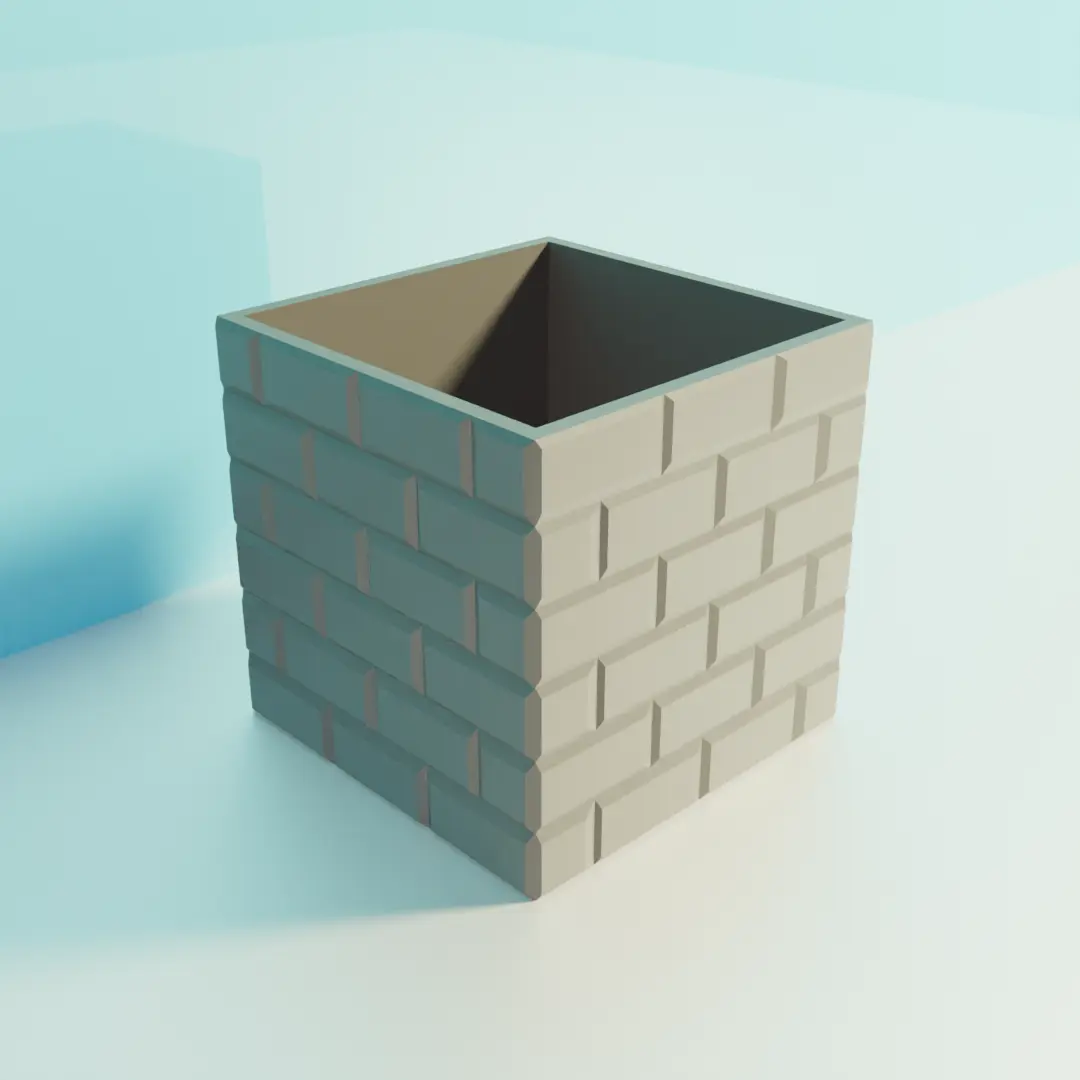vaso per fioriera ispirato ai videogiochi in mattoni