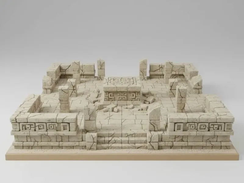 Lost Ritual Courtyard – Ancient Ruins Diorama