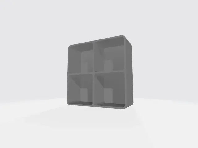 set box with compartments, thk 2mm, in size 40x40mm