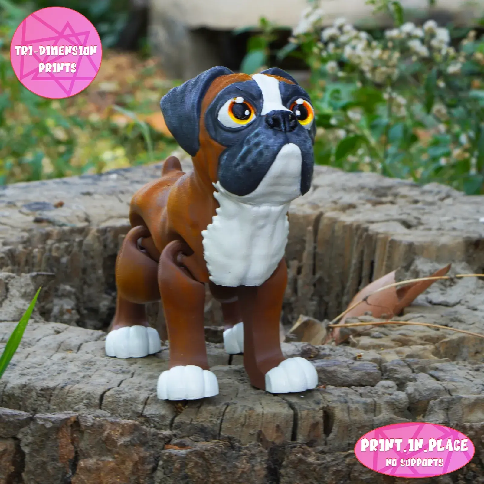 PRINT IN PLACE CUTE FLEXI BOXER DOG
