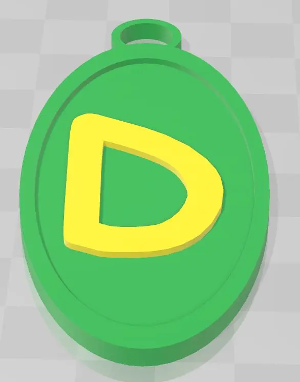 Keypad Letter D 3D Printer Files | 3MF File | Alphabet Keychain - letter D | Creality Cloud