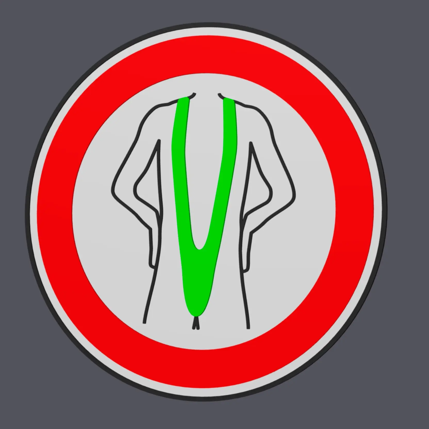 Mankini/Borat String Forbidden v1 - Traffic Sign - Wall Art